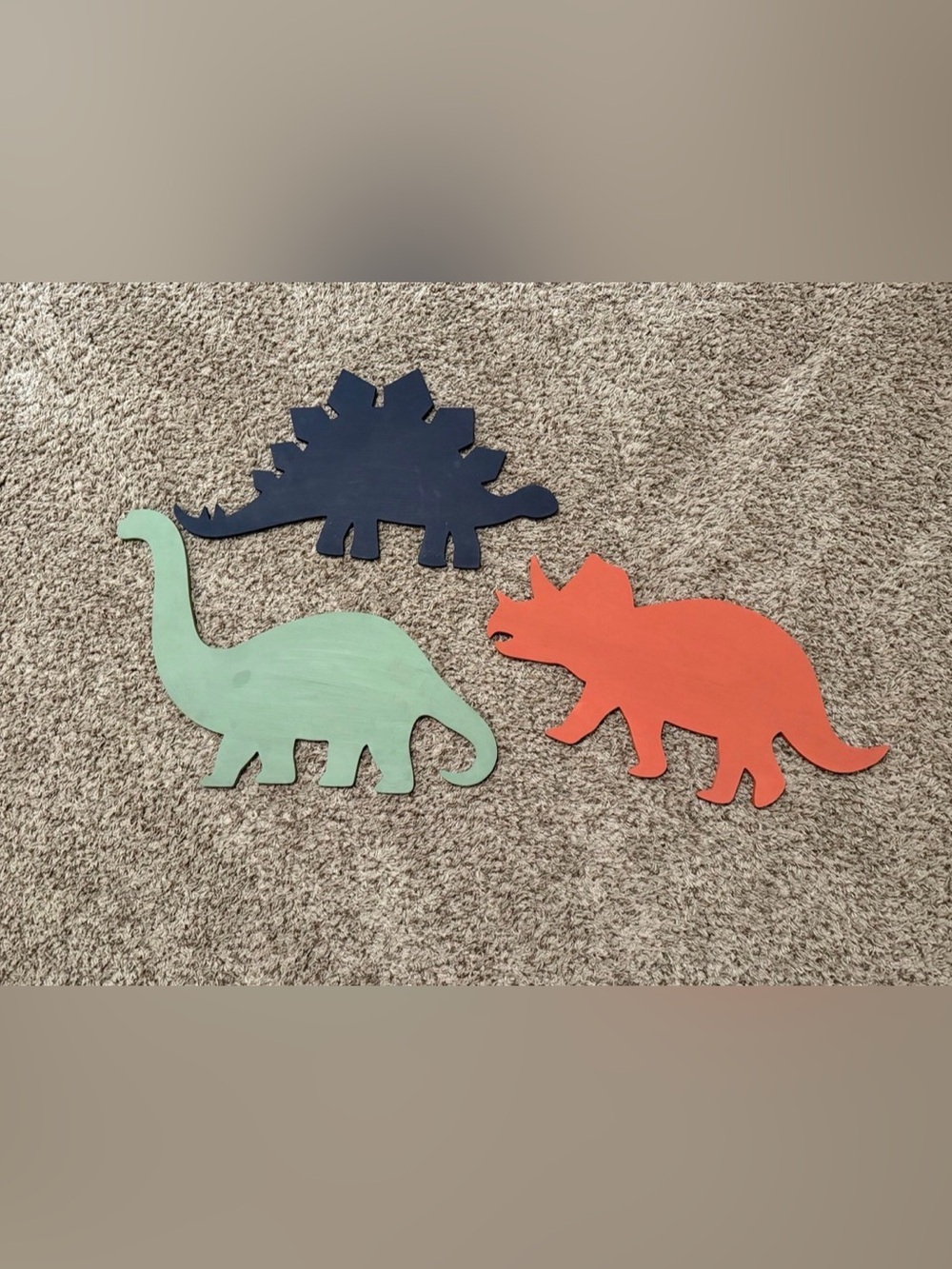 Hobby Lobby Navy, Mint & Coral Wooden Dinosaur Wall Trio